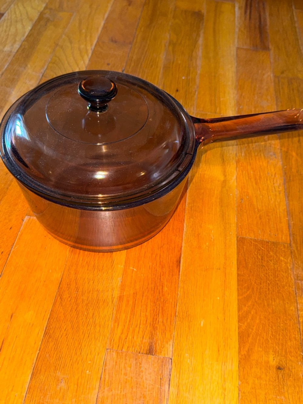 CORNING WARE VISIONS Pyrex Amber Cookware 1.5L Saucepan with Lid USA 2 PC - Picture 2 of 8
